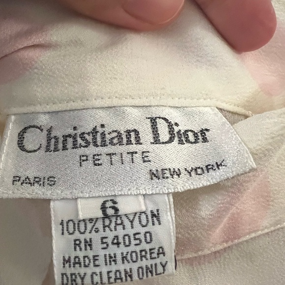 Christian Dior Vintage 6P (Fits like 0) Pleated Skirt Pink Polka Dots XS Ivory - Picture 2 of 16